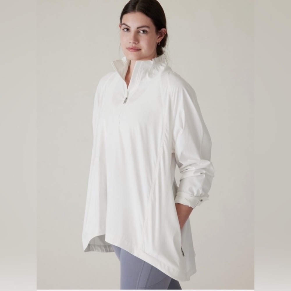 Athleta Advantage White Poplin Top - Size Small